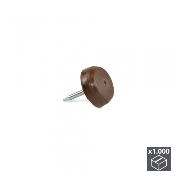 Deslizantes para muebles, con punta, D. 14,5 mm, Acero y plástico, Marrón, 1.000 ud.