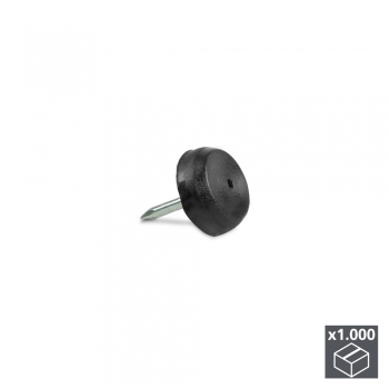 Deslizantes para muebles, con punta, D. 14,5 mm, Acero y plástico, Negro, 1.000 ud.