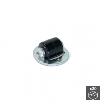 Ruedas para muebles, tapa giratoria, D.13 mm, Acero y plástico, 20 ud.