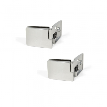 Juego de bisagras para puerta de cristal, central, 4-5 mm espesor, Zamak, Cromado brillo