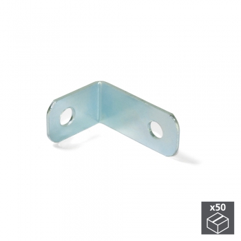 Escuadra de unión para muebles, 34 x 23,5 mm, 2 agujeros, Acero, Cincado, 50 ud.