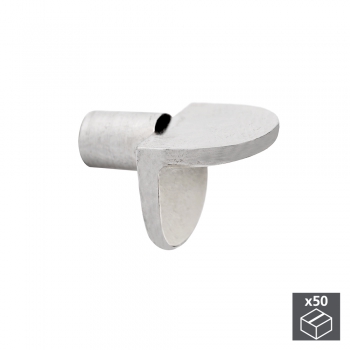 Portaestantes escuadra, con perno liso, D. 5 mm, Zamak, Niquelado, 50 ud.