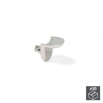 Portaestantes escuadra, con perno estriado, D. 5 mm, Zamak, Niquelado, 50 ud.