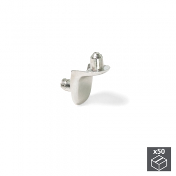Soporte para estante de madera, con 2 pernos, D. 5 mm, Zamak, Niquelado, 50 ud.