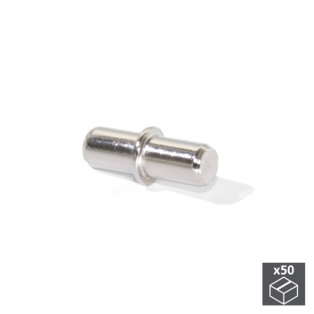 Portaestantes tubular, para madera, D. 5 mm, Acero, Niquelado, 50 ud.