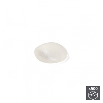 Paragolpes adhesivos, D. 10 mm, 1,5 mm, Plástico, Transparente, 500 ud.