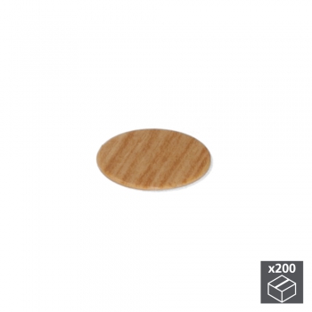 Tapa tornillos, adhesiva, D. 13 mm, color roble, 200 ud.