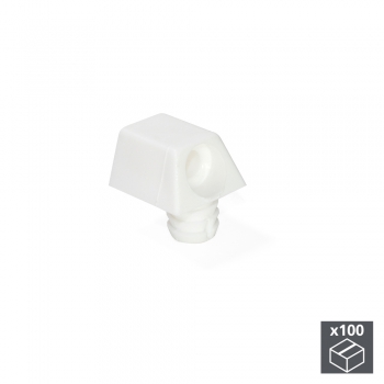 Enganche para fijación de estantes, 12 mm, Plástico, Blanco, 100 ud.