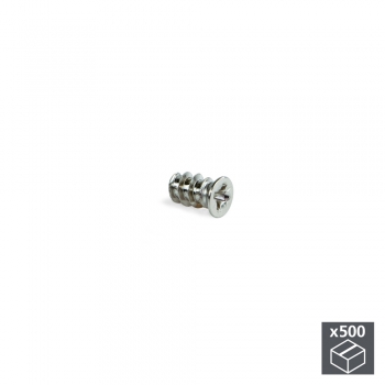 Tornillos, cabeza plana Pozidrive, D. 6,2 mm, 11 mm, Euro, Acero, Niquelado, 500 ud.