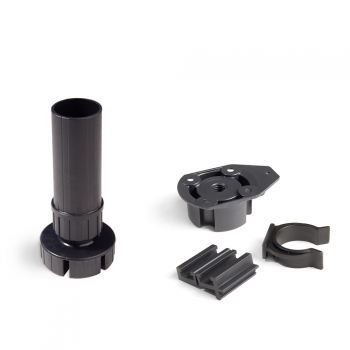Pie nivelador para mueble, regulable 98 -140 mm, Plástico, Negro, 4 ud.