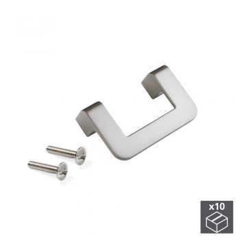 Tiradores para mueble, intereje 64 mm, Zamak, color níquel satinado, 10 ud.