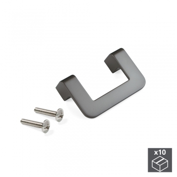 Tiradores para mueble, intereje 64 mm, Zamak, color titanio, 10 ud.