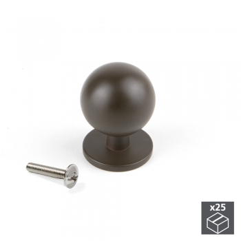 Pomo para mueble, D. 20 mm, Zamak, color moka, 25 ud.
