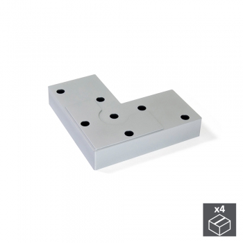 Pie para mueble, altura 12 mm, Plástico, Gris metalizado, 4 ud.