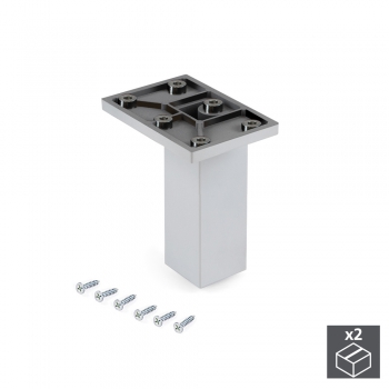 Pie para mueble, central, regulable 100 - 110 mm, Plástico, Cromado, 2 ud.
