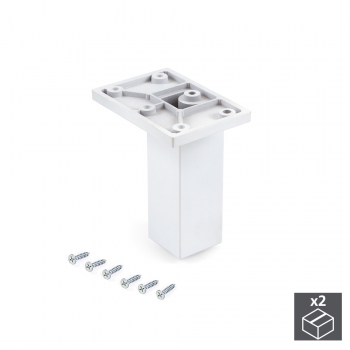 Pie para mueble, central, regulable 100 - 110 mm, Plástico, Blanco, 2 ud.