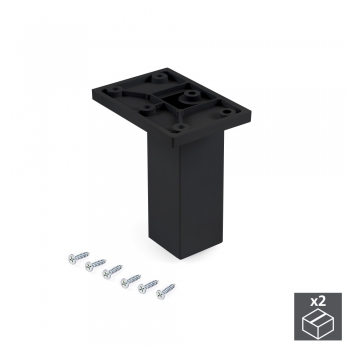 Pie para mueble, central, regulable 100 - 110 mm, Plástico, Negro, 2 ud.