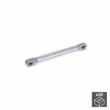 Pistón a gas para puertas abatibles, fuerza 12 kg, recorrido 100 mm, Gris metalizado, 20 ud.