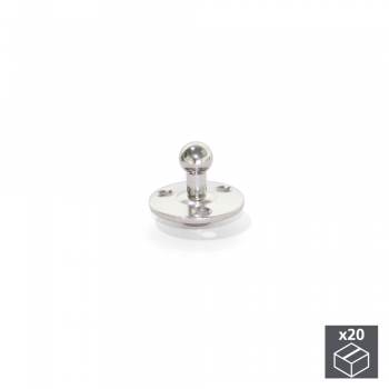 Enganche lateral con pivote para puertas con pistones, D. 10 mm, Acero, Niquelado, 20 ud.