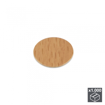 Tapa tornillos, adhesiva, D. 13 mm, color Haya, 1.000 ud.