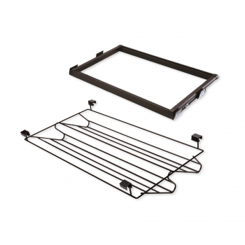 Kit de Zapatero metálico y bastidor de guías, regulable, módulo de 600 mm, Acero y aluminio, color moka