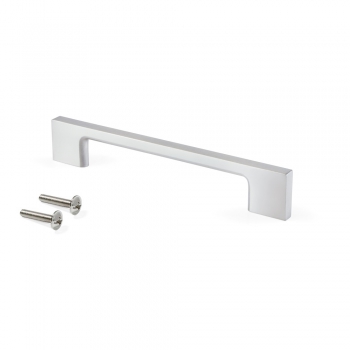 Tiradores para mueble, intereje 128 mm, Zamak, Gris metalizado