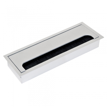 Pasacables mesa, rectangular, 269 x 80 mm, para encastrar, Aluminio, Anodizado mate