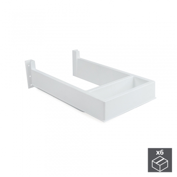 Salva sifón para cajón de baño, rectangular, Plástico, Blanco, 6 ud.