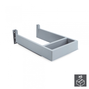 Salva sifón para cajón de baño, rectangular, Plástico, Gris, 6 ud.