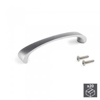 Tiradores para mueble, intereje 96 mm, Zamak, Niquel satinado, 20 ud.