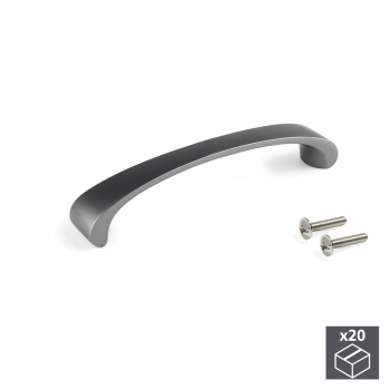Tiradores para mueble, intereje 96 mm, Zamak, color titanio, 20 ud.