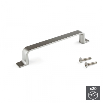 Tiradores para mueble, intereje 96 mm, Zamak, Niquel satinado, 20 ud.