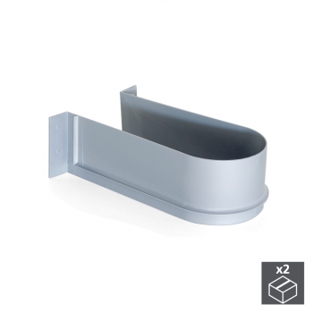 Salva sifón para cajón de baño, curvo, Plástico, Gris, 2 ud.