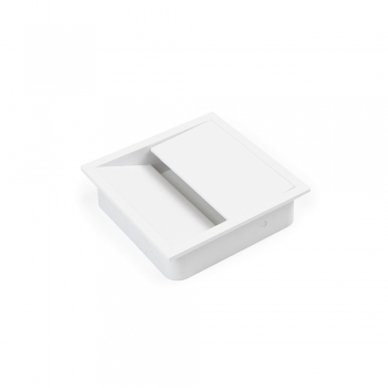 Pasacables mesa, cuadrado, 85 x 85 mm, para encastrar, Plástico, Blanco