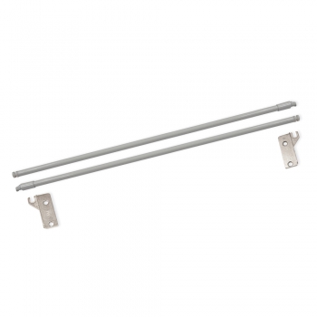 Juego Barandillas para cajón Ultrabox, D. 10 mm, Prof. 500 mm, Acero, Gris metalizado