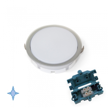 Foco LED, D. 85 mm, para empotrar, Luz blanca fría, Plástico, Gris metalizado