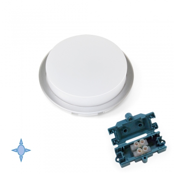 Foco LED, D. 85 mm, semiempotrado, Luz blanca fría, Plástico, Gris metalizado