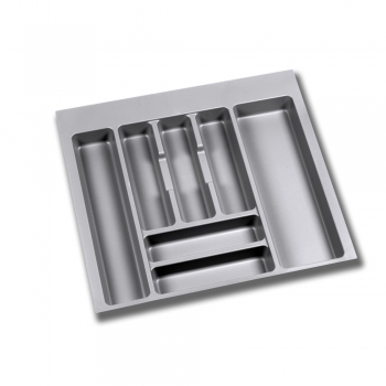 Cubertero para cajón de cocina, módulo 600 x 500 mm, espesor 16 mm, Plástico, Gris