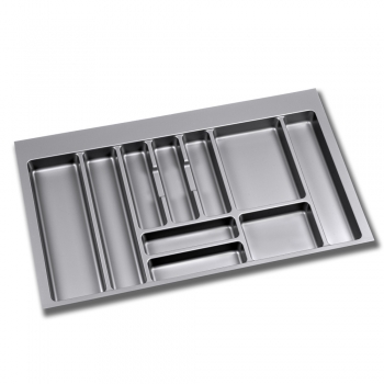 Cubertero para cajón de cocina, módulo 900 x 500 mm, espesor 16 mm, Plástico, Gris