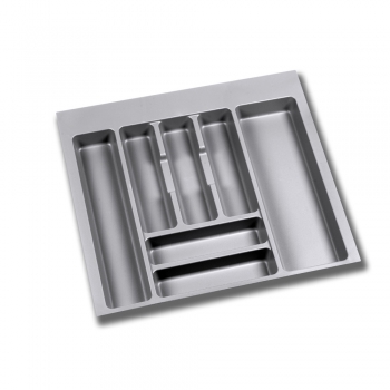 Cubertero para cajón de cocina, módulo 600 x 500 mm, espesor 18 mm, Plástico, Gris