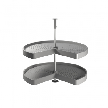 Juego bandejas giratorias mueble de cocina, 270º , módulo 800 mm, Plástico y aluminio, Gris