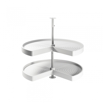 Juego bandejas giratorias mueble de cocina, 270º , módulo 900 mm, Plástico y aluminio, Blanco