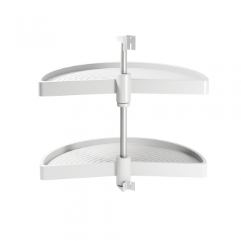 Juego bandejas giratorias mueble de cocina, 180º, módulo 900 mm, Plástico, Blanco