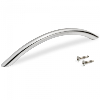 Tiradores para mueble, D. 10 mm, intereje 128 mm, Acero, Niquel satinado