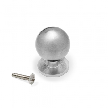 Pomo para mueble, D. 20 mm, Zamak, Niquel satinado