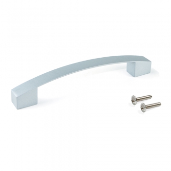 Tiradores para mueble, intereje 128 mm, Zamak, Gris metalizado