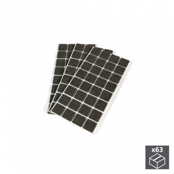 Fieltro adhesivo para muebles, cuadrado, 30x30 mm, 63 ud.