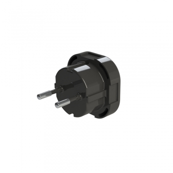 Adaptador enchufe UK a UE, Plástico, Negro