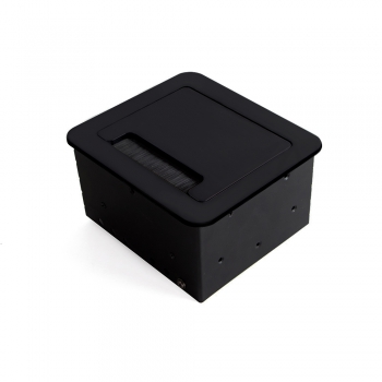 Multiconector de mesa, 2 USB +1 HDMI + 1 enchufe EU, 145x130 mm, Acero y aluminio, Negro