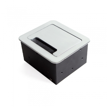 Multiconector de mesa, 2 USB +1 HDMI + 1 enchufe EU, 145x130 mm, Acero y aluminio, color aluminio